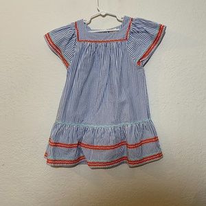 Crewcuts Girls' rickrack-trimmed dress in seersucker